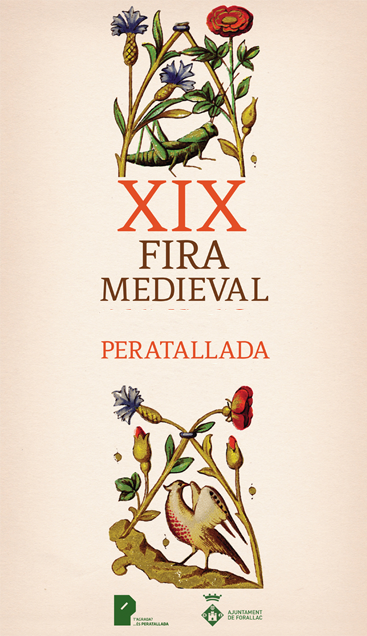 Cartel precioso de la Feria Medieval de Peratallada, una fiesta tradicional en este pequeño pueblo del Ampurdán con varias décadas de vida